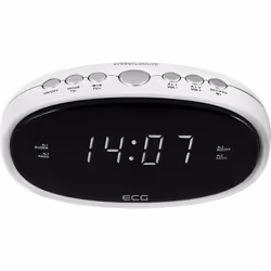 ECG RB 010 - Radio réveil FM blanc -230V + pile en cas de coupure de courant