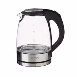 ECG RK 1776 bouilloire 1,7 L 2200 W Noir, Argent, Transparent