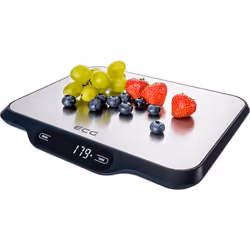 ECG KV 215 S escabeaux de cuisine Noir, Acier inoxydable Comptoir Rectangle Balance de ménage électronique