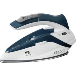 ECG NZ 210 Travel Fer à repasser à sec ou à vapeur Semelle en acier inoxydable 1100 W Bleu, Blanc