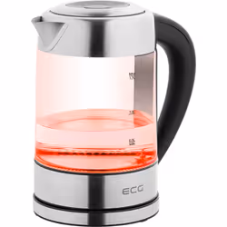 ECG RK 1777 bouilloire 1,7 L 2200 W Noir, Acier inoxydable