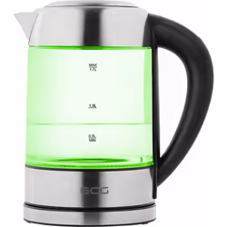 ECG RK 1777 bouilloire 1,7 L 2200 W Noir, Acier inoxydable