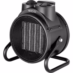 ECG HH 2010, Chauffage de ventilateur électrique, Vitrocéramique, 1,2 m, Intérieure, Sol, Noir