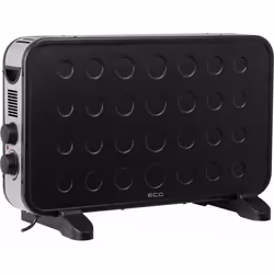 ECG TK 2070 Black, Chauffage électrique à convecteur, 1,5 m, Intérieure, Sol, Noir, Métal, Plastique