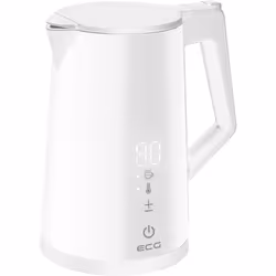 ECG RK 1893 Digitouch, 1,7 L, 1850 W, Blanc, Plastique, Acier inoxydable, Indicateur de niveau d'eau, Arrêt de sécurité en ca ...