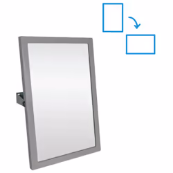 Caractéristiques du Miroir mural PMR pose portrait ou paysage 60x40cm, Acier inoxydable, Bemeta HELP (301401031) : Matière :  ...