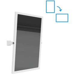 Help Miroir mural pmr portrait ou paysage 60x40cm, Acier inoxydable, Blanc (301401034) - Bemeta