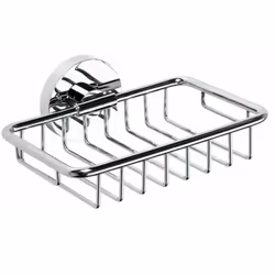 Porte-savon grille finition chromée matériau laiton chromé dimensions 140 × 55 × 125 mm montage par vissage au mur ou par col ...
