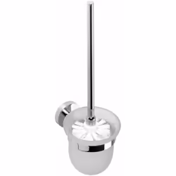 Brosse WC murale avec pot en verre dépoli finition chrome brillant matériau laiton chromé pot en verre dépoli dimensions 110  ...