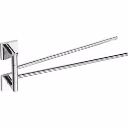 Double porte-serviettes pivotant finition de surface : inox brossé matériau acier inoxydable dimensions 420 × 165 × 70 mm mon ...