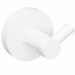 Patère double X-Round White finition : blanc matériau : inox dimensions 55 x 55 x 50 mm installation par perçage au mur ou pa ...