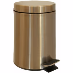 Poubelle à pédale pour déchets couleur : bronze matériau : inox dimensions : 170 × 260 × 245 mm volume : 3 L contient un réci ...