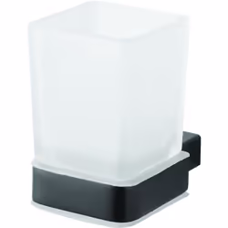 Caractéristiques du Porte-gobelet en verre avec support mural noir, Bemeta Nero (135011010) : Dimensions: 6,4 x10 x9,7 cm Mat ...