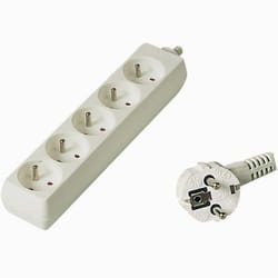 PremiumCord PP5-02 multiprise 2 m 5 sortie(s) CA Blanc