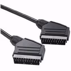 PremiumCord Scart-Scart 2m M/M, 2 m, SCART (21-pin), SCART (21-pin), Noir, Mâle/Mâle