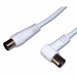 PremiumCord TV M/F 90, 75 Ohm, 5m, 5 m, IEC, IEC, Blanc