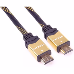 PremiumCord KPHDMET1, 1 m, HDMI Type A (Standard), HDMI Type A (Standard), Compatibilité 3D, 10,2 Gbit/s, Noir, Or