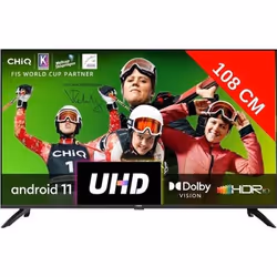 Téléviseur LED 4K 108 cm CHIQ U43GLX Android Smart TV - UHD - 4K