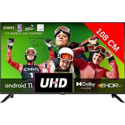 Téléviseur LED 4K 108 cm CHIQ U43GLX Android Smart TV - UHD - 4K