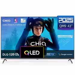 CHiQ U43QM9G Téléviseur 43 Pouces (108 cm) 4K UHD QLED HDR10 DLG 120Hz MEMC Google TV