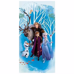 Serviette de Bain Drap de Plage Disney Frozen La Reine des Neiges II - 70 x 140 cm Anna Elsa Olaf Kristoff Sven 100% Coton