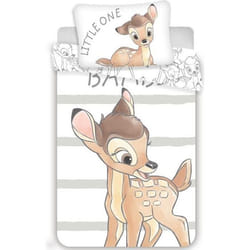 Parure de lit bébé - Disney - Bambi - 100% coton - 2 pièces - Lavable en machine