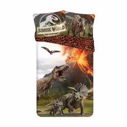 Parure de lit - Jurassic World - Dinosaures - 140x200 cm - 100% coton - Oeko Tex