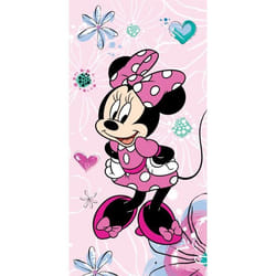 Disney - Serviette De Plage En Coton 'minnie : Noeud'- Rose - 70 X 140 Cm - Livraison Gratuite