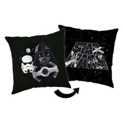 Disney - Coussin carré en polaire ' Star Wars Côté Obscure' - Noir/Blanc- 35 x 35 cm - Livraison gratuite