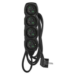 Emos 1902240300 multiprise 3 m 4 sortie(s) CA Intérieure Noir