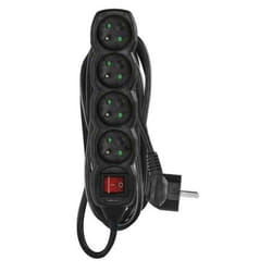Emos 1902340500 multiprise 5 m 4 sortie(s) CA Intérieure Noir