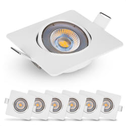 Emos Exclusive Spot LED Encastrable carré 3000K - Lampe Plafond Orientable 50° pour ampoules LED 6 Spots LEDs carrés