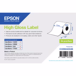 Epson High Gloss Label - Continuous Roll: 51mm x 33m, Gloss, Epson ColorWorks C7500G ColorWorks CW-C6500 ColorWorks CW-C6000P ...