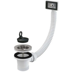 Alcadrain - Accessoires - Sortie d'évier 6/4', trop-plein flexi, grille en acier inoxydable A331