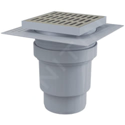 Alcadrain Douchegoten - Siphon de sol, droit 150x150 mm, diamètre 110 mm, 2ème niveau d'isolation, obturateur d'odeurs d'eau,