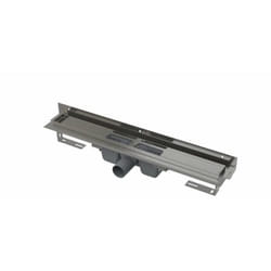 Alcadrain - Système de drainage - Douchegoten - Caniveau de douche Flexible 75 cm, avec collier ajustable au mur, acier inoxydable APZ4-750