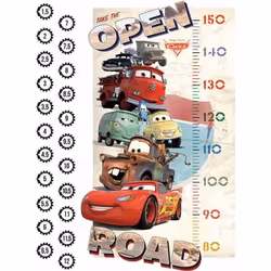 Stickers Toise Cars Disney - Flash McQueen - 65 cm x 85 cm - Bébé - Noir - Licence Cars - Marque Disney