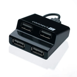 Connect IT CI-108 hub & concentrateur 480 Mbit/s Noir