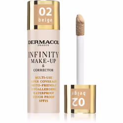 Le fond de teint Dermacol Infinity unifie la teinte de votre visage et cache les petites imperfections.