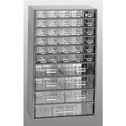 Bloc-tiroirs - h x l 551 x 306 mm 37 tiroirs aluminium - bloc bloc transparent bloc-tiroirs blocs blocs transparents blocs-tiroirs