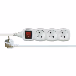 Emos 1902130200, Commutable, Blanc, 3 sortie(s) CA, 2 m, 250 V, 10 A