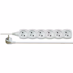 Emos 1902060200, Basique, Blanc, 6 sortie(s) CA, 2 m, 250 V, 10 A
