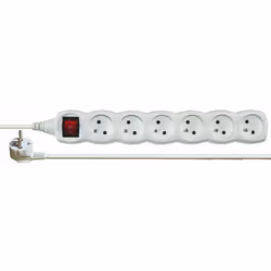 Emos 1902160200, Commutable, Blanc, 6 sortie(s) CA, 2 m, 250 V, 10 A