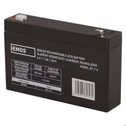 Batterie au plomb 6V - EMOS - 7AH - Dimensions 151x34x94 mm - Faston 47 mm - AGM
