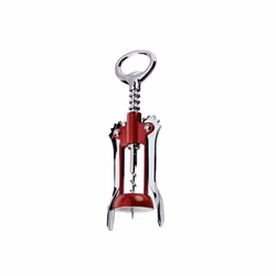 Tescoma 420244.20, Tire-bouchon à ailettes, Chrome, Rouge, Métal, 170 mm