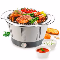 Tescoma 707210, Barbecue, Charbon de bois (combustible), 1 zone(s), Dessus de table, Réseau, Gris