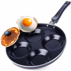 Poêle de 25 cm de diamètre avec 4 trous. Parfait pour préparer des crêpes, des beignets et des œufs. Convient à tous types de ...