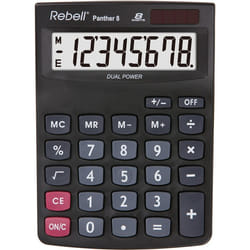 Rebell Panther 8 calculatrice Bureau Calculatrice basique Noir
