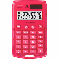 Rebell Starlet PK, Poche, Calculatrice basique, 8 chiffres, 1 lignes, Batterie/Solaire, Rose