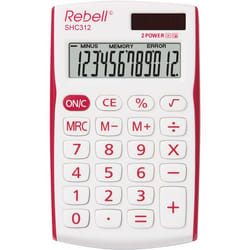 Rebell SHC312 calculatrice Poche Calculatrice basique Rouge